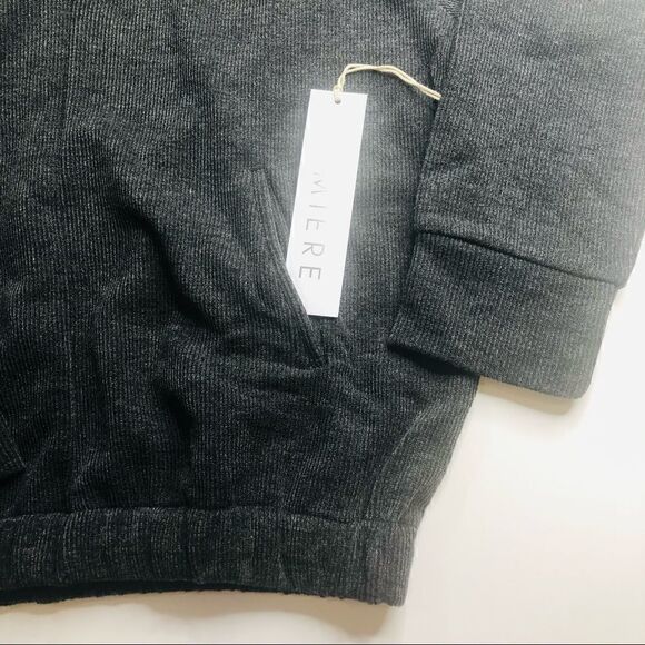 LUMIERE Charcoal Gray Long-Sleeve Super Soft Turtleneck Pullover Top Sweatshirt - Picture 10 of 13